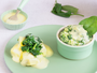 Spinach Potato And Cheddar Sauce Puree